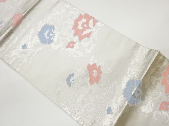 JAPANESE KIMONO / VINTAGE NAGOYA OBI / WOVEN PHOENIX & FLOWER ARABESQUE